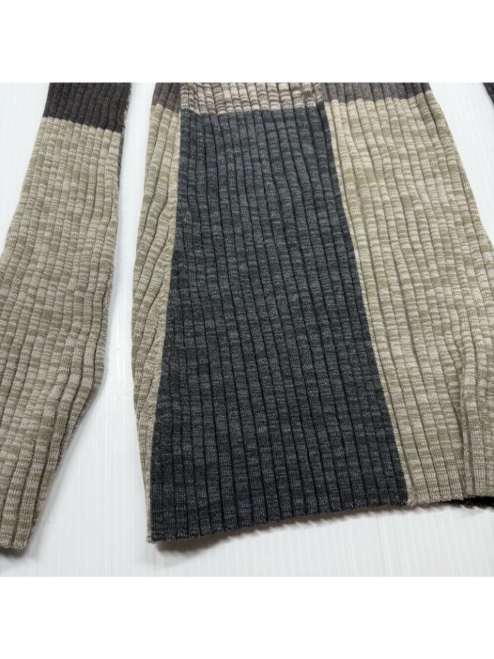 Sandro Paris Moria Sweater Size 3 US L Colorblock Rib Knit Zip Collar Pullover - Picture 7 of 10